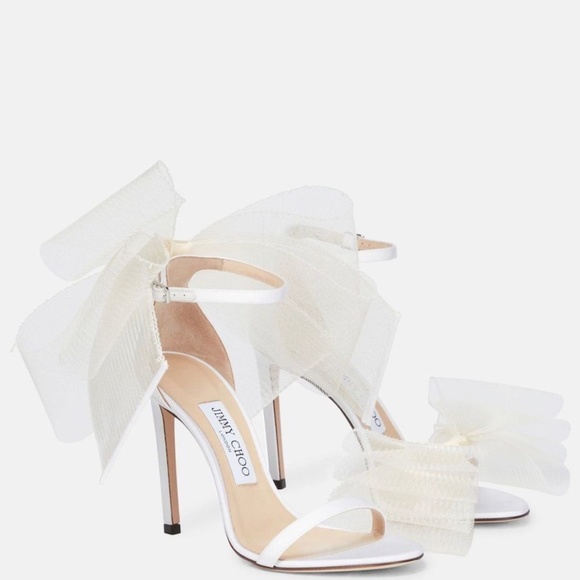 Jimmy Choo Shoes - JIMMY CHOO Aveline Grosgrain Stiletto Sandals BOW HEELS